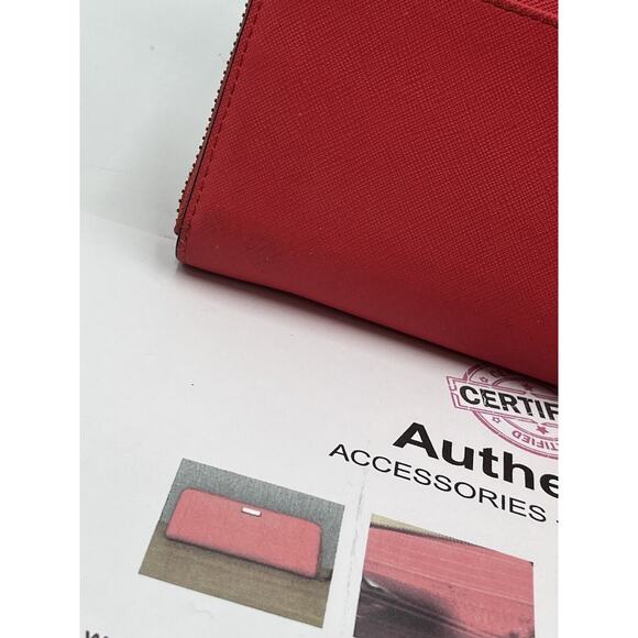 Authenticated Kate Spade New York Laurel Way Neda Accordion Zip Wallet Red Chili - Picture 6 of 12